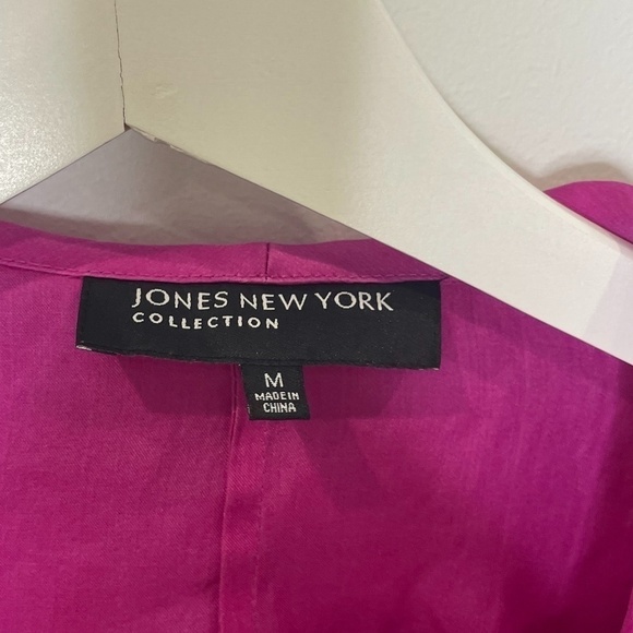 Jones New York Collection Bright Pink Sheer Blazer 100% Silk - Picture 4 of 7